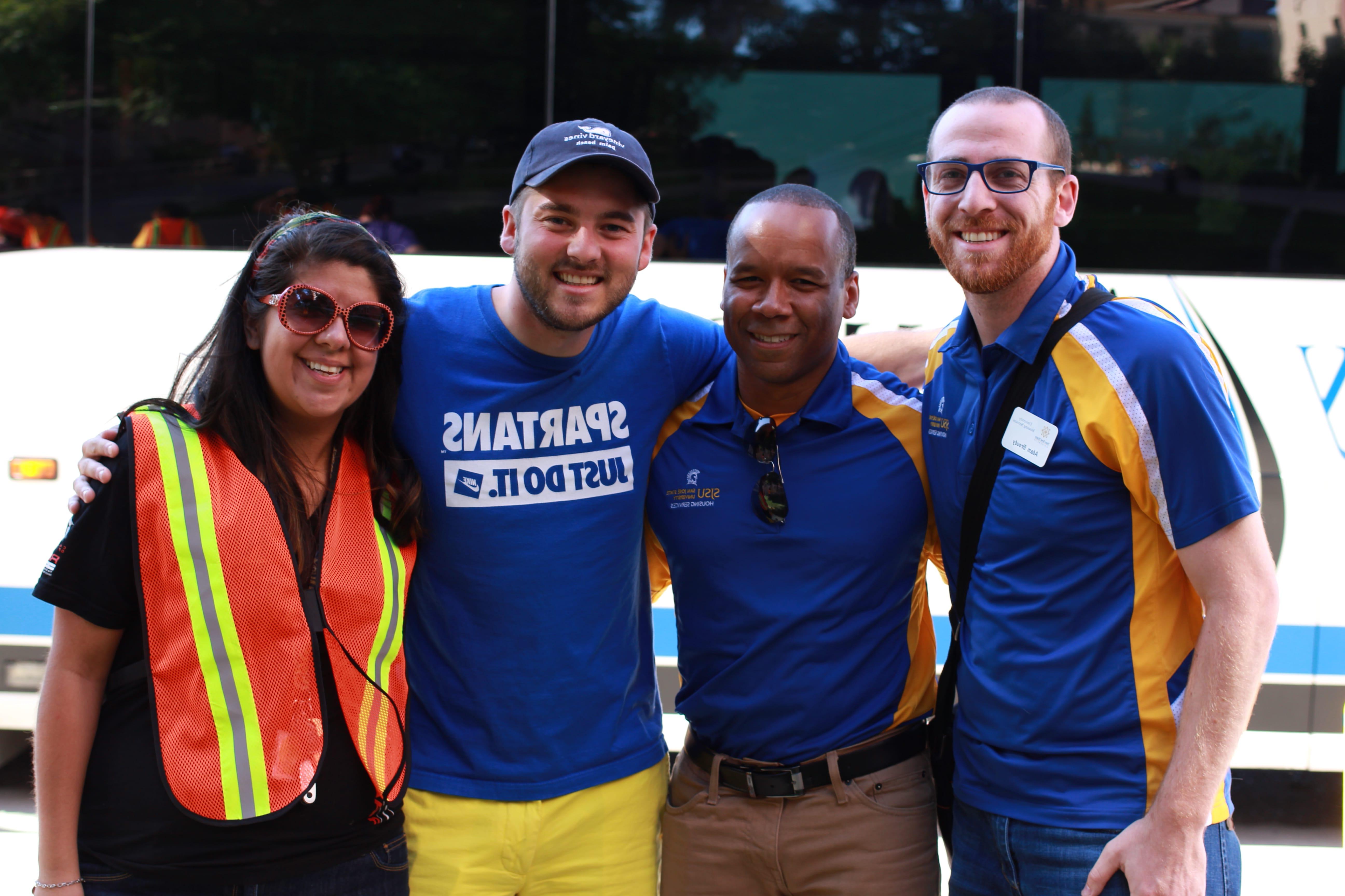 Students at a tailgating party